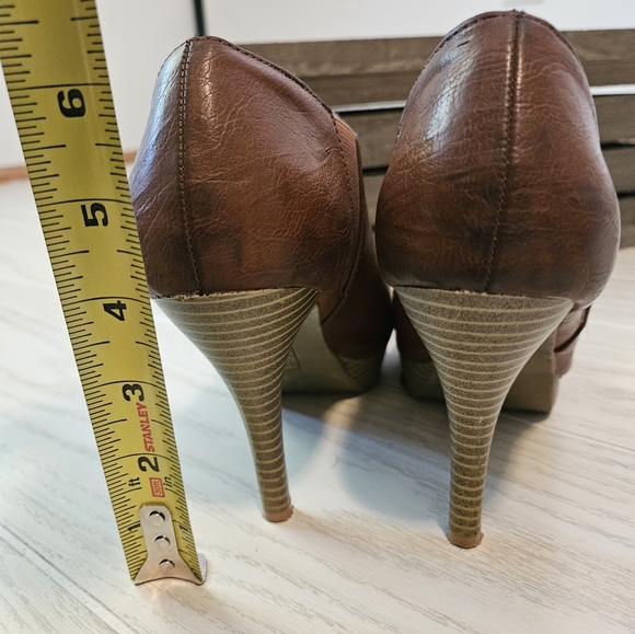 Unlisted Rust Colored Faux Leather Slip on Booties, high heeled, size 8 - Picture 8 of 8